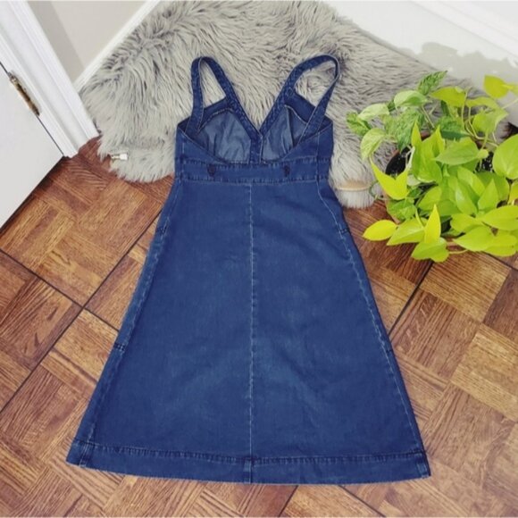 H&M EUROPE- Vintage Cotton Dungaree Overall A Line Dress - Picture 5 of 16